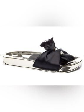 Dirty Laundry May Knotted Slid Sandals Black /Gold Size 8